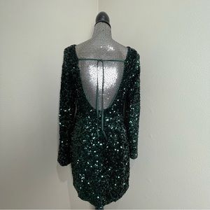 green emerald velvet dress Meredith One-Shoulder Sequin Formal Dress main image 1